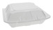 A Picture of product 217-226 Pactiv Foam 1-Compartment Hinged-Lid Takeout Container, 9" x 9" x 3", White, 150 Containers/Case.