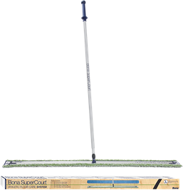Bona® SuperCourt® Athletic Floor Care System. 60 in. handle, 66 in base. Aluminum, Blue, and Green.