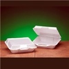 A Picture of product 217-714 Foam Hinged Lid Container.  Medium, Single Compartment.  8.88" x 9.25" x 3".  White Color.