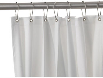Opaque Vinyl Shower Curtain. 70 X 72 in. White.