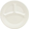 A Picture of product 241-219 Concorde® Non-Laminated Foam Plate.  9" Compartmented Plate.  White Color.  125 Plates/Sleeve.