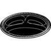 A Picture of product 241-229 Hefty® Placesetter® Impact Tableware. 10-1/4", 3-Compartment Dinner Plate. Black Color.