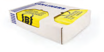 Can Liner.  37" x 50".  1.30 Mil.  Printed, Yellow.  150 Bags/Case.