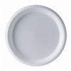 A Picture of product 241-413 Party Plastic Dinnerware.  10" Diameter Plate.  White Color.  Use LPF15 Lid.  25 Plates/Sleeve.