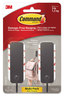 A Picture of product MMM-17034MB2ES Command™ Decorative Hooks Medium, Plastic, Matte Black, 3 lb Capacity, 2 and 4 Strips/Pack