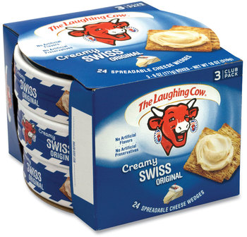 The Laughing Cow® Creamy Swiss Wedge, 6 oz Tub, 3 Tubs/Pack, Free Delivery in 1-4 Business Days
