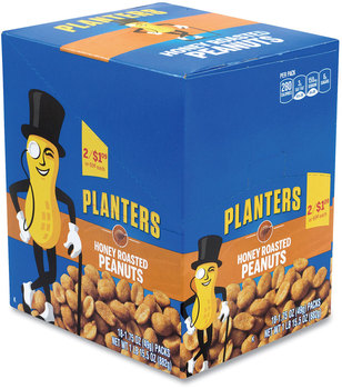 Planters® Honey Roasted Peanuts, 1.75 oz Tube, 18/Box, Free Delivery in 1-4 Business Days