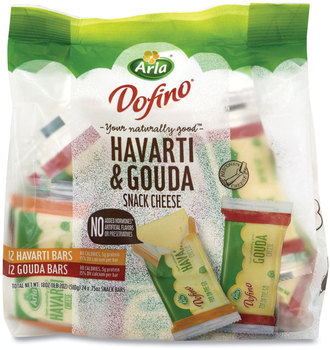 Arla® Havarti and Gouda Cheese Snack Bars, 0.75 oz Bars, 24 Bars/Pack, Free Delivery in 1-4 Business Days