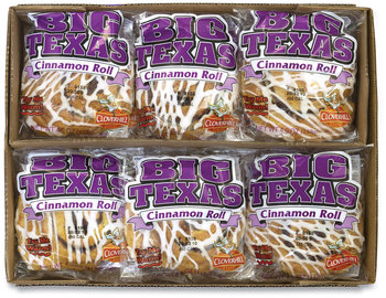 Cloverhill Bakery Big Texas Cinnamon Roll, 4 oz, 12/Box, Free Delivery in 1-4 Business Days