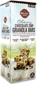 Wellsley Farms™ Chewy Chocolate Chip Granola Bars, 0.88 oz Bar, 60 Bars/Box, Free Delivery in 1-4 Business Days