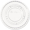 A Picture of product 964-982 Solo® Ultra Clear™ Soufflés PET Portion Container Lids, Flat Top with No Slot. Fits 0.5 oz to 1 oz Cups. 2500/Case.