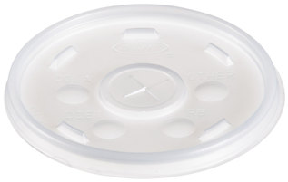 Straw Slot Lid.  Translucent.  Fits 10J12, 12J12, 14J12 Cups.