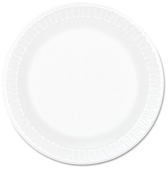 Concorde® Non-Laminated Foam Plate.  6" Diameter.  White Color.  125 Plates/Sleeve, 1,000/Case