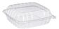 A Picture of product 329-507 Dart ClearSeal® Medium Plastic Hinged Lid Containers. 8.3 X 8.3 X 3.0 in. Clear. 125 containers/sleeve, 2 sleeves/case.