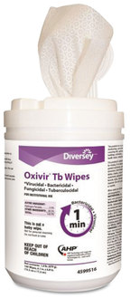 Diversey™ Oxivir® TB Disinfectant Wipes. 6 X 7 in. White. 160 wipes/canister, 12 canisters/case.