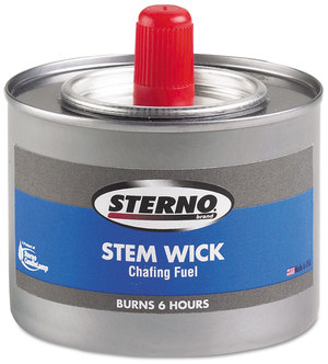 Sterno Chafing Fuel Can With Stem Wick, Methanol,1.89g, Six-Hour Burn, 24/Case.