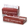 A Picture of product 325-106 Interfolded Foil Sheets.  9" x 10-3/4" Silver Sheet.  500 Sheets/Box, 6 Boxes/Case