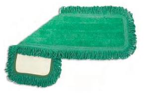 Microfiber Dry Dust Mop/Pad with Fringe.  5" x 48", Velcro Closure, Green Color. ** ORDER IN CASE QTY OF 12 EACH ONLY **