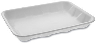 Pactiv Supermarket Meat Tray, #4D, 9.5 x 7 x 1.25, White, 500/Case