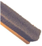 24" Flagged Gray Plastic Floor Brush - Wood Block, 12/Case