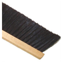 Plastic Floor Brush with Wood Block. 24 in. Black.