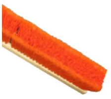 18" Flagged Orange Border / Stiff Orange Center Floor Brush - Wood Block, 12/Case
