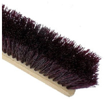 18" Maroon Plastic Garage Brush - Wood Block, 12/Case
