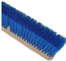 24" Blue Plastic Garage Brush - Wood Block, 12/Case