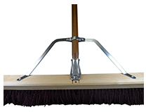 24" Assembled Maroon Push Broom - Brace - & Bolt-On Handle, 4/Case