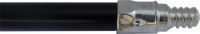 60" Black Metal Handle - 15/16" Dia. - HD Threaded Metal Tip, 12/Case