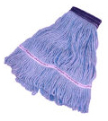 Large Blue Blended Looped Wet Mop, 12/Case