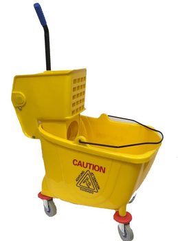 35 Liter Mop Bucket & Side Press Wringer YELLOW
