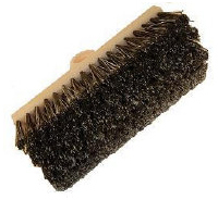 10" Black / White Flagged Multi-Surface Scrub Brush, 12/Case