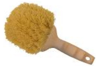 8" Cream Plastic Utility Brush, 12/Case