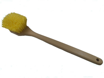 20" Cream Plastic Utility Brush, 12/Case