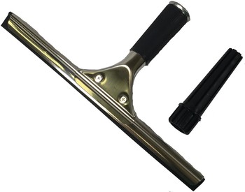 12" Stainless Steel Window Squeegee Complete w/ Threaded Adapter, 12/Case