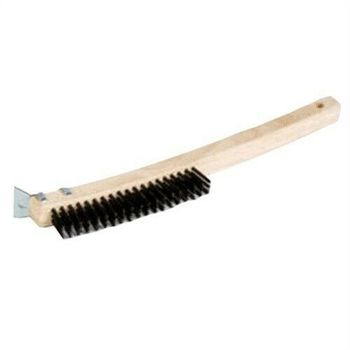 Curved Handle Wire Scratch Brush w/ Scraper, 12/Case