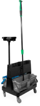 Unger OmniClean Dual Bucket Kit. Black/Blue. Straight Pole