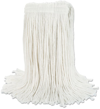 Boardwalk® Banded Rayon Cut-End Mop Heads with 1 1/4 in. Headband. 24 oz. White. 12 mops/case.