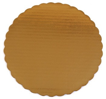 Scalloped Edge Laminated Cake Circles. 10 in. Metallic Gold. 200/case.