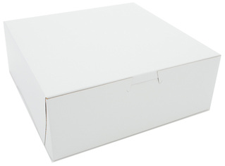 Bakery Box.  8" x 8" x 3".  White Color.  One-Piece, 250/Case