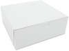 A Picture of product 251-098 Bakery Box.  8" x 8" x 3".  White Color.  One-Piece, 250/Case