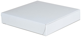 Southern Champion Tray 1-Piece Paperboard Pizza Box with Lock Corners. 8 X 8 X 1.5 in. White. 100 boxes/case.