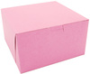 A Picture of product 975-270 Non-Window Bakery Boxes, Pink Color, 7" x 7" x 4", 250/Case.