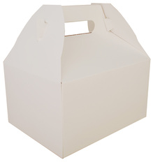 Carry-Out Barn. Picnic Barn with Full Flap Bottom. 8" x 5" x 8". White Color, 125/Case