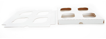 Cupcake Insert, Fits 8" x 8" Boxes, Holds Four 2-1/2" in diameter Cupcakes, 200/Case