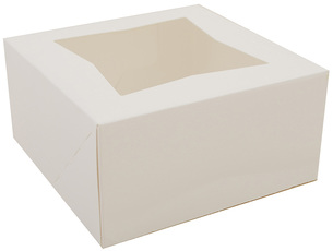 SCT® Paperboard Window Bakery Boxes. 6 X 6 X 3 in. White. 200/case.