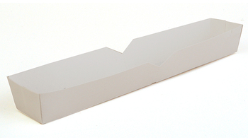 SCT® Paperboard Hot Dog Trays. 10 1/4 X 1 1/2 X 1 1/4 in.  White. 100 trays/sleeve, 5 sleeves/carton.