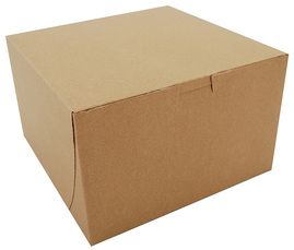 BAKERY BOX 8X8X5 KRAFT. LOCK CORNER NO WINDOW.