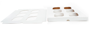 Cupcake Insert - Fits in a 10" x 10" Box, Holds Six 2-1/2" in diameter Cupcakes,.200/Case